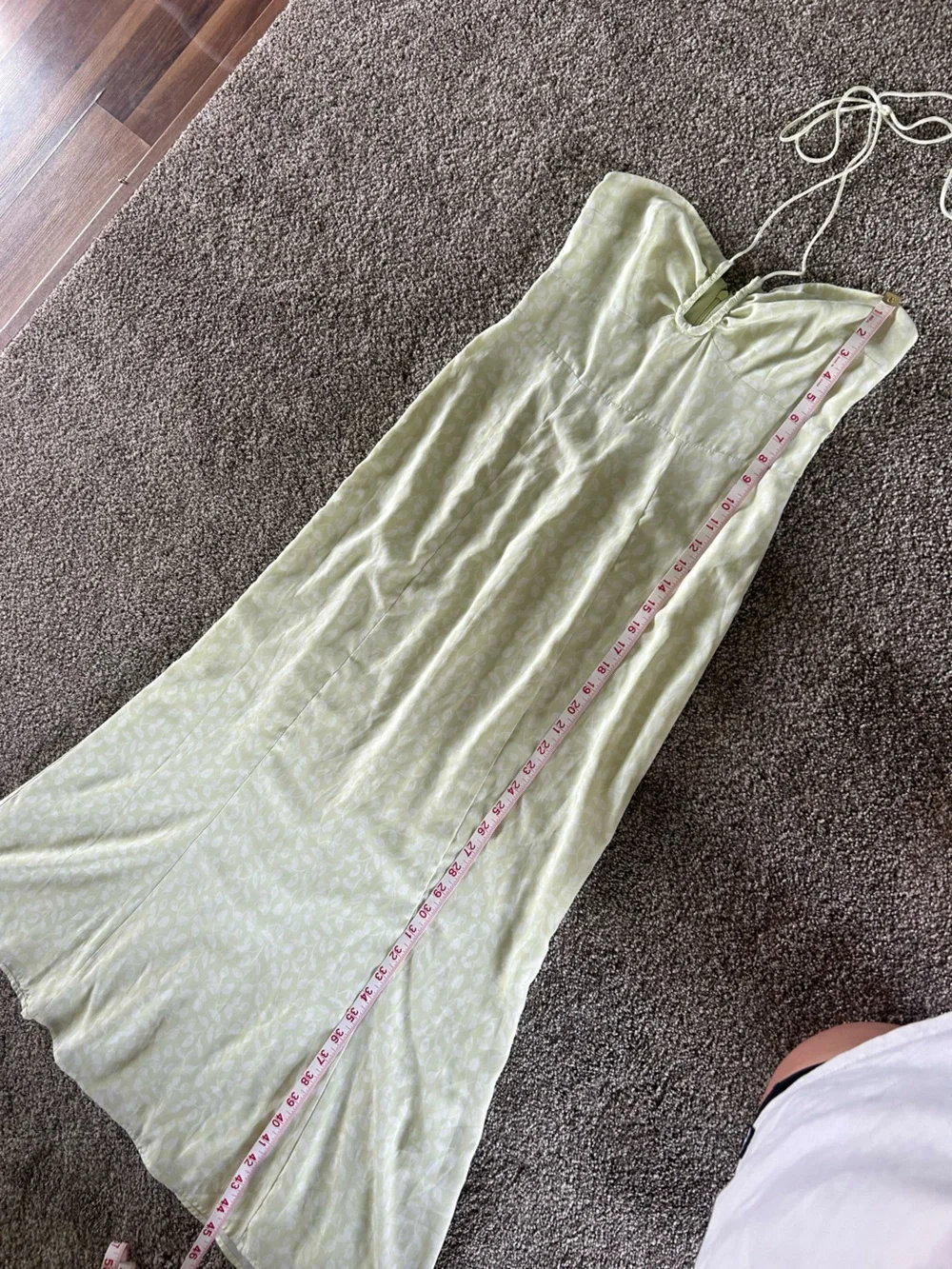 [Abercrombie & Fitch] Light Green Leaf Print Halter Dress